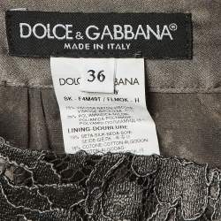 Pre Owned Dolce & Gabbana Grey Lace Mini Skirt XS