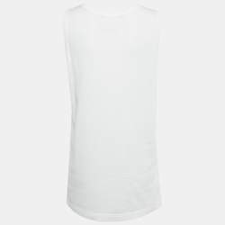 Pre Owned Dolce & Gabbana White Printed Cotton Vest S