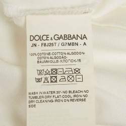 Pre Owned Dolce & Gabbana White Printed Cotton Vest S