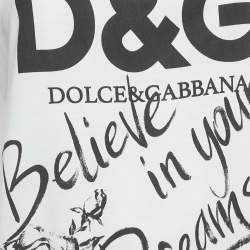 Pre Owned Dolce & Gabbana White Printed Cotton Vest S