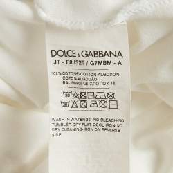 Pre Owned Dolce & Gabbana White Printed Cotton T-Shirt S