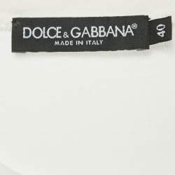 Pre Owned Dolce & Gabbana White Printed Cotton T-Shirt S