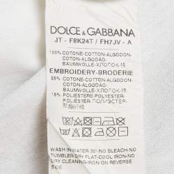 Pre Owned Dolce & Gabbana White Boycott Logo Print Cotton T-Shirt S