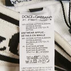 Pre Owned Dolce & Gabbana White Logo Band Cotton Track Pants S