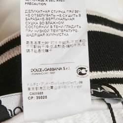 Pre Owned Dolce & Gabbana White Logo Band Cotton Track Pants S