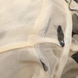 Pre Owned Dolce & Gabbana Beige Butterfly Print Chiffon Ruffled Layered Maxi Dress S