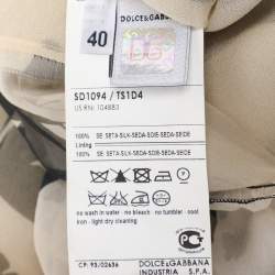 Pre Owned Dolce & Gabbana Beige Butterfly Print Chiffon Ruffled Layered Maxi Dress S