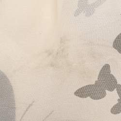 Pre Owned Dolce & Gabbana Beige Butterfly Print Chiffon Ruffled Layered Maxi Dress S