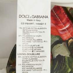 Pre Owned Dolce & Gabbana White Floral Print Cotton Blend Mini Dress M
