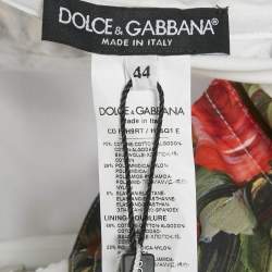 Pre Owned Dolce & Gabbana White Floral Print Cotton Blend Mini Dress M