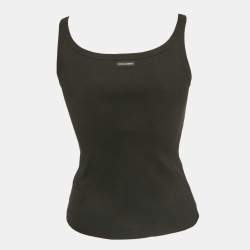 Pre Owned Dolce & Gabbana Black Rib Knit Tank Top S