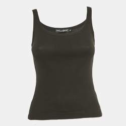 Pre Owned Dolce & Gabbana Black Rib Knit Tank Top S