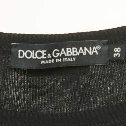 Pre Owned Dolce & Gabbana Black Rib Knit Tank Top S