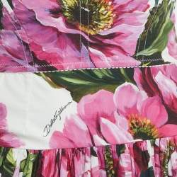 مملوكة مسبقًا طقم قميص دولتشي أند غابانا بوبلين مطبوع زهور أبيض/وردي مقاس صغير (اكس سمول)