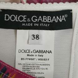 مملوكة مسبقًا طقم قميص دولتشي أند غابانا بوبلين م طبوع زهور أبيض/وردي مقاس صغير (اكس سمول)