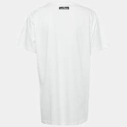 Pre Owned Dolce & Gabbana x Kim White Printed Jersey T-Shirt L