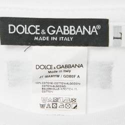 Pre Owned Dolce & Gabbana x Kim White Printed Jersey T-Shirt L