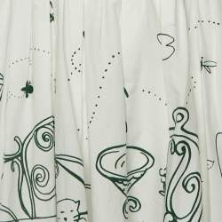 مملوكة مسبقًا فساتين دولتشي آند غابانا قطن أبيض طباعة دودل بلا أكمام ميني M