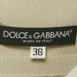 Pre Owned تنورة دولتشي أند غابانا معدنية ذهبية جلد صناعي ضيقة مقاس صغير جدًا