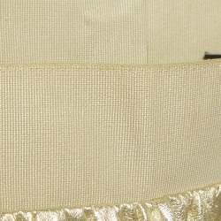 Pre Owned تنورة دولتشي أند غابانا معدنية ذهبية جلد صناعي ضيقة مقاس صغير جدًا