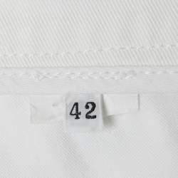 مملوكة مسبقًا بنطلون جينز دولتشي آند غابانا دنيم أبيض مطبوع ميديوم/ خصر 30 بوصة