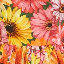 مملوكة مسبقًا Dolce & Gabbana Red Floral Print Poplin Midi Dress XS