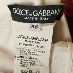 مملوكة مسبقًا Dolce & Gabbana Red Floral Print Poplin Midi Dress XS