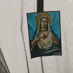 Pre Owned توب دولتشي أند غابانا شفاف تول تطبيق أم مريم أسود مقاس كبير جداً (إكسترا لارج)