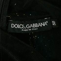 Pre Owned توب دولتشي أند غابانا شفاف تول تطبيق أم مريم أسود مقاس كبير جداً (إكسترا لارج)