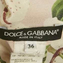 مملوكة مسبقًا Dolce & Gabbana Pink Floral Print Silk Midi Dress XS