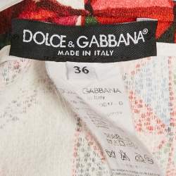 مملوكة مسبقًا Dolce & Gabbana Multicolor Carretto Roses Print Cotton Midi Dress XS