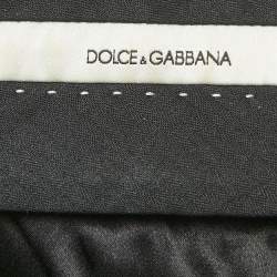 Pre Owned Dolce & Gabbana Grey Pinstripe Wool Trousers S 