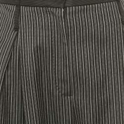 Pre Owned Dolce & Gabbana Grey Pinstripe Wool Trousers S 