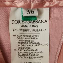 Pre Owned Dolce & Gabbana Pink Wool Pants Suit XS