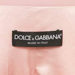 Pre Owned Dolce & Gabbana Pink Wool Pants Suit XS
