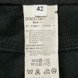 مملوكة مسبقًا بنطلون جينز ضيق من دولتشي آند غابانا قماش كوردروي أسود مقاس وسط 30 إنش (ميديم)