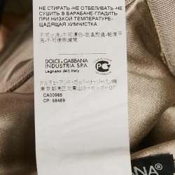 Pre Owned فسْتان دولتشي أند غابانا حرير ممزوج بطبعة زهور زرقاء عنق هالتر قصير مقاس صغير