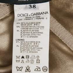 Pre Owned فسْتان دولتشي أند غابانا حرير ممزوج بطبعة زهور زرقاء عنق هالتر قصير مقاس صغير