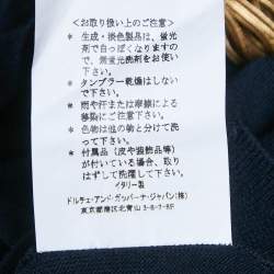 مملوكة مسبقًا Dolce & Gabbana Navy Blue Cashmere Knit Metallic Belt Cardigan S