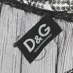 مملوكة مسبقًا توب دي أند جي دانتيل حرير شيفون أسود شفاف صغير