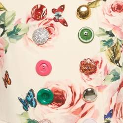 مملوكة مسبقًا Dolce & Gabbana Pink Printed Wool Blend Jacket & Skirt Set S