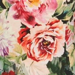 Pre Owned فستان ميدي دولتشي أند غابانا كريب مطبوع بنقشة زهور متعددة الألوان مقاس صغير (سمول)