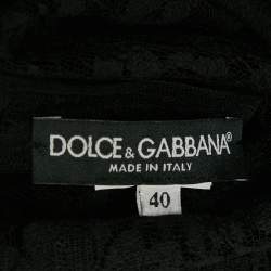 مملوكة مسبقًا فستان دولتشي أند غابانا دانتيل أسود بطبقات قصير مقاس صغير (سمول)