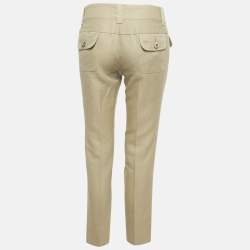 Pre Owned بنطلون دولتشي أند غابانا بُني ممزوج بالقطن مرصع ضيق مقاس متوسط - ميديوم