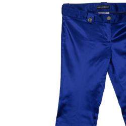 Pre Owned Dolce & Gabbana Purple Satin Trousers M