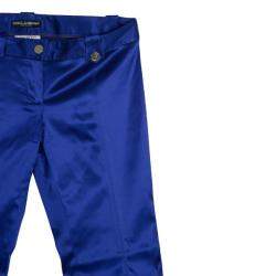 Pre Owned Dolce & Gabbana Purple Satin Trousers M