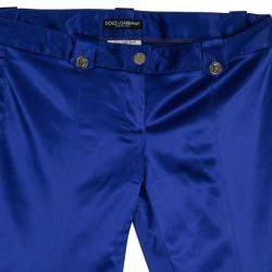 Pre Owned Dolce & Gabbana Purple Satin Trousers M