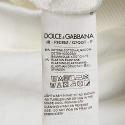 Pre Owned Dolce & Gabbana White Cotton Patch work Detail Knitwear S