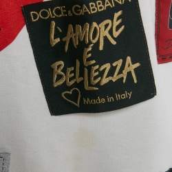 Pre Owned Dolce & Gabbana White Cotton Patch work Detail Knitwear S