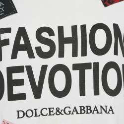 Pre Owned Dolce & Gabbana White Cotton Patch work Detail Knitwear S